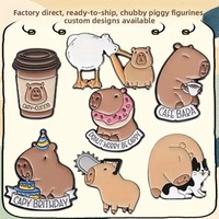 Badges ronds personnalisés gravés avec motif capybara et impression par transfert pour téléphones portables