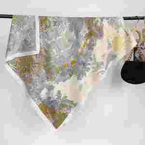 Pañuelo de Seda de Terciopelo Cuadrado de 90x90cm con Estampado de Diseño Nuevo y Moderno, 100% Poliéster, para Mujer, YHK0015 - Product Image 4