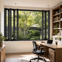 Ventana Plegable de Fábrica JUNYAO, Certificación CE NFRC 6063-T5, Resistente a Huracanes, Aislamiento Térmico PA66, Doble Acristalamiento Low-E, OEM para Viviendas Residenciales