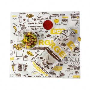 กระดาษห่ออาหารแบบใช้แล้วทิ้ง พิมพ์ลายได้ตามต้องการ กันน้ำมัน กันน้ำ สำหรับร้านอาหาร ปิกนิก งานปาร์ตี้ - Product Image 6