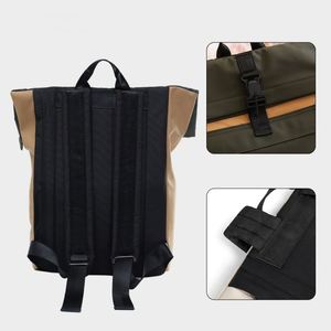 Sac à dos minimaliste grande capacité imperméable en microfibre, cuir synthétique et polyester avec bouton, 20-39L, sac à bandoulière professionnel quotidien - Product Image 2