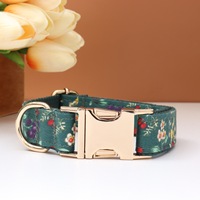 Collier pour chien à imprimé floral, polyester doux, boucle en alliage antirouille, réglable, pour la promenade quotidienne des chiens de petite, moyenne et grande taille
