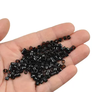 1000 pièces 4.0X2.8X2.8mm Micro anneaux liens <span class=keywords><strong>perles</strong></span> armure toile <span class=keywords><strong>sans</strong></span> Silicone pour outils d'extension <span class=keywords><strong>de</strong></span> cheveux - Product Image 6