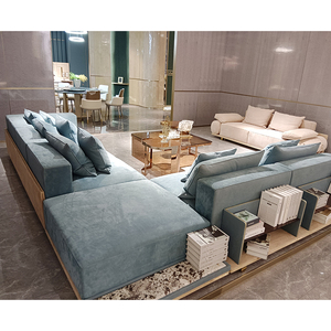 Juego de Sofás de Cuero Italiano Moderno de Lujo, Combinación Modular de Alta Gama para Sala de Estar, Casa, Villa o Mansión - Product Image 1
