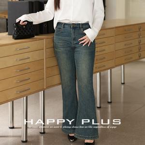 Pantalones Vaqueros Runqi de Cintura Media, Corte Acampanado, Talla Grande, Color Azul Retro, Lavado, de Algodón, para Mujer - Product Image 2