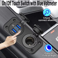 Prise allume-cigare 2 en 1 12 V USB 12 Volt Dual Quick Charge 3.0 Ports USB Chargeur de voiture avec interrupteur d'alimentation pour bateau RV