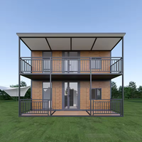 Maison conteneur portable à deux étages, extensible, résistante au vent, sûre, populaire, maison modulaire à toit plat à deux étages