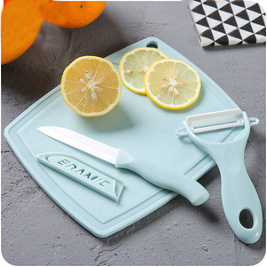 <b>Ceramic</b> <b>Knife</b> <b>Set</b> 3 Piece With Peeler And Cutting Board For Fruit And Vegetables - Product Image 1
