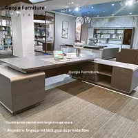 Ensemble de bureau et de chaise de direction en bois de luxe léger, mobilier de bureau moderne haut de gamme