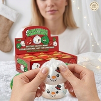 Boîte mystère de Noël : Squishy boule anti-stress scintillante en forme de boulette pour les fêtes et les cadeaux