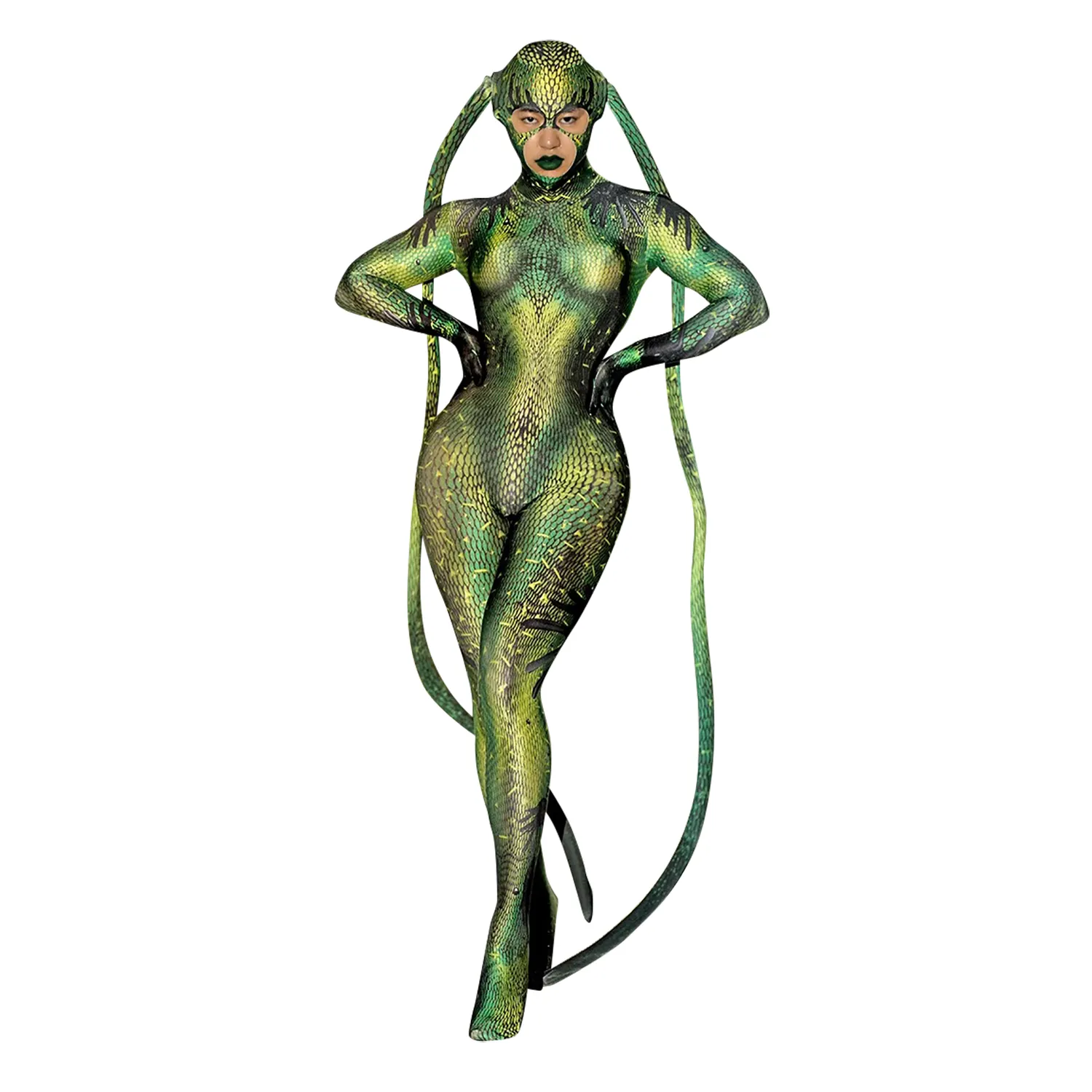 Amazons Best Sellers Halloween Horror Fly Tentacles Alien Cosplay Stage Costumes Lady One Piece Jumpsuit Women Performance Wear