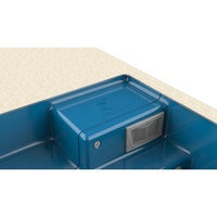 Piscine extérieure en fibre de verre FRP de 9,2 m (30 pieds) avec terrasse antidérapante en pierre lavée intégrée et système de contre-courant