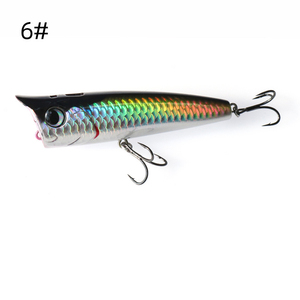 Leurre de pêche flottant OEM ODM Top Water Popper 75mm 90mm 6 couleurs, leurre dur pour la pêche <span class=keywords><strong>en</strong></span> <span class=keywords><strong>mer</strong></span>, lac et roche - Product Image 4