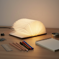 Lampe de table pliable en forme de livre, best-seller, style nordique minimaliste, en bois, avec LED, pour chambre à coucher, bureau à domicile, décoration