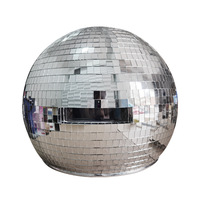 Casque boule disco de haute qualité avec lumière LED 30cm 40cm, casque miroir scintillant pour spectacle sur scène, décoration de bar et de fête