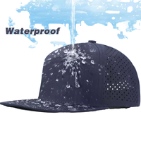 Haute qualité 7 panneau plat Bill Polyester Snapback Cap étanche découpé au Laser trou perforé Logo personnalisé 3D broderie hanche maille