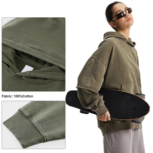 Hochwertige benutzer definierte Terry Heavy Weight 430 Gsm zweiteiligen Look Hoodie Hersteller Boxy Pullover Hoodie - Product Image 3