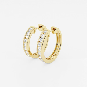 Elegant 1 Ctw Round Lab Grown Diamond Channel Set <b>Hoop</b> <b>Earrings</b> With Brilliant Sparkle Ethical Luxury Jewelry For Women - Product Image 6
