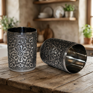 Motif floral en acier inoxydable, design vintage, cadeau pour mariage, adultes - Product Image 3