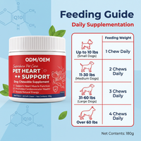 Suplemen Diet Hewan Peliharaan Rasa Daging Sapi, Kunyah Lunak Kesehatan Jantung Anjing Label Pribadi OEM dengan CoQ10 Taurin