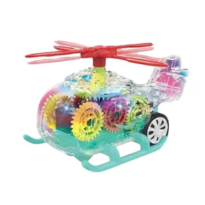 HY mainan anak-anak baru menyenangkan mainan permen inersia transparan gear helikopter taksi mobil grosir