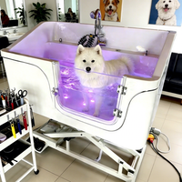 Baignoire de toilettage électrique multifonctionnelle antidérapante pour animaux de compagnie avec massage et ozone pour chiens et chats