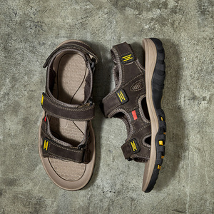 Best Seller Summer Casual Slippers for <strong>Men</strong> <strong>Brown</strong> New Fashion Style Leather Beach <strong>Sandals</strong> with Open Toe Soft and Comfortable - Product Image 5