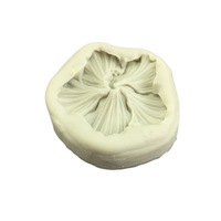 Moule en silicone gris de qualité alimentaire en forme de fleur d'hibiscus à cinq pétales pour chocolat, pâtisserie, fondant, plâtre, savon, résine époxy – Outil de décoration DIY