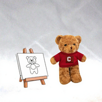 T-shirt personnalisé en peluche ultra douce pour ours en peluche, design promotionnel avec logo pour Thanksgiving, couleur or délavé