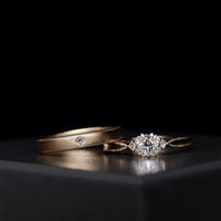 Ensemble de bagues pour couples Aimgal certifié NGTC, diamant de laboratoire taille princesse 0,25 ct, fiançailles et mariage, argent 925 plaqué or 18 carats, cadeau de luxe