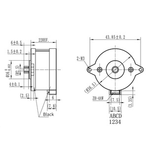 Moteur pas à pas Qipang 36 mm, couple 0,5 Nm, 2 phases, 4 fils, moteur circulaire pour imprimante 3D avec câble de 1 mètre - Product Image 2