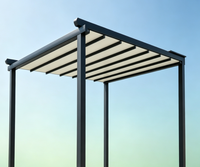 Pergola pliante extensible en PVC imperméable, auvent pour plage, camping, restaurant |   Structure en aluminium motorisée, revêtement poudré, 3x3