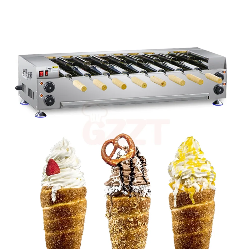 Máquina para hacer conos de helado, con Ce Electric/Gas, Kurtos Kalacs, Donut, Trdelnik, Hungria