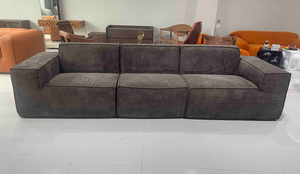 Sofá Modular Moderno Comprimido para Sala de Estar de Forma Cuadrada Seccional Esquinero Convertible de Tela de 3 Plazas para Villa con Patas de Madera - Product Image 2