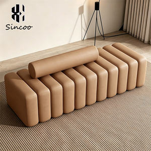 Modern Custom PU Leather Hair Salon & Spa Waiting <b>Bench</b> <b>Sofa</b> with Mirror Styling Station Durable Commercial Furniture - Product Image 5