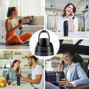 Bouteille isotherme à double paroi en acier inoxydable 304 de haute qualité, avec revêtement en poudre, bouteille d'eau sportive avec paille, logo personnalisé - Product Image 4
