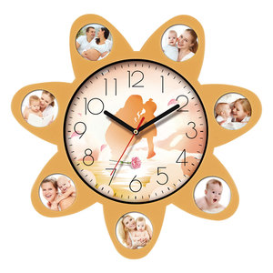 Đồng Hồ Treo Tường Trang Trí Nhà Cửa Với Nhiều Khung Ảnh Đồng Hồ Treo Tường Giá Rẻ Mặt Đơn Bằng Nhựa Thạch Anh Tương Tự Cho Phòng Khách - Product Image 4