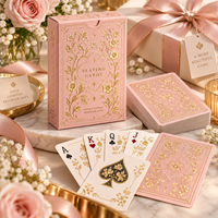 Jeu de cartes de luxe personnalisé et écologique, jeu de poker avec estampage à chaud doré, boîte gaufrée, marque privée, jeu de cartes familial