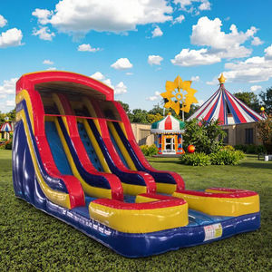 Şişme Çift Kanallı Su Kaydırakları Arka Bahçe Şişme Havuz Kaydırakları Açık Hava Şişme Su Kaydırakları Yaz İçin - Product Image 1