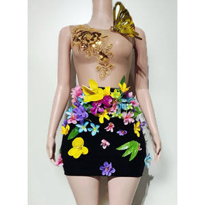 Vestido Mini de Spandex para Mujer, Estilo Mariposa, para Discoteca, Bar, DJ, Actuación en Escenario, Grupo de Baile, Fiesta, <span class=keywords><strong>GOGO</strong></span> - Product Image 3