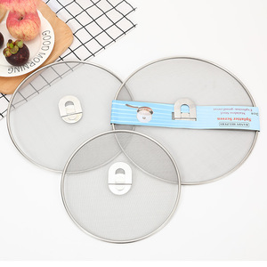 Stainless Steel Oil Cover 33cm Frying Pan Lid With Mesh For Kitchen Use - Product Image 3