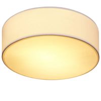 Plafonnier moderne en tissu de jute LED avec abat-jour découpé en acrylique, base en plastique, 3x E14 - Max 40W, télécommande pour chambre à coucher BLANC