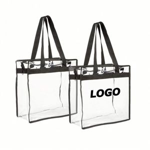 Bolsa de PVC Transparente para Viajes y Compras, Bolsa de Almacenamiento Reutilizable con Asas para Regalos Promocionales y Marca - Product Image 1