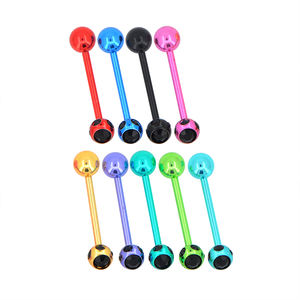 <span class=keywords><strong>Piercing</strong></span> <span class=keywords><strong>de</strong></span> Lengua <span class=keywords><strong>de</strong></span> Alta Calidad con Diseño <span class=keywords><strong>de</strong></span> <span class=keywords><strong>Ojo</strong></span> <span class=keywords><strong>de</strong></span> <span class=keywords><strong>Serpiente</strong></span>, Sin Anillo, Chapado en Platino y Oro, con Barra y Estrella - Product Image 4