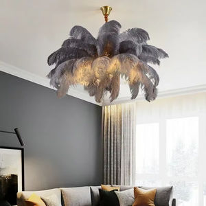 Ragazza nordica di struzzo in piuma di arte salotto <span class=keywords><strong>lampadario</strong></span> camera da letto lampada a sospensione per interni <span class=keywords><strong>lampadario</strong></span> decorazione per la casa lampade a soffitto - Product Image 4
