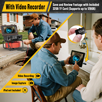 Caméra d'inspection industrielle pour canalisations d'égout, 32 Go DVR 1080P, auto-nivelante, 512 Hz, 50 m, vidéo, endoscope