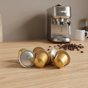 Cápsulas de Café Doradas para Máquina de Espresso, Compatibles, Reutilizables, Diseño Metálico - Product Image 1