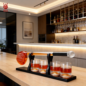 أكواب ويسكي كريستالية مخصصة على شكل كرة الجولف من الزجاج البوروسيليكات عالي الجودة للمطاعم والحفلات - Product Image 1