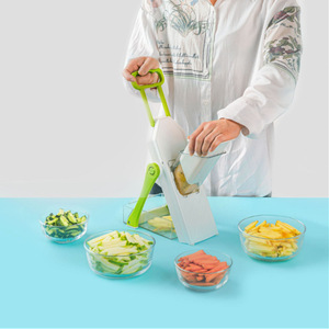 Prensa manual de 4 cuchillas para cocina, <span class=keywords><strong>mandolina</strong></span> de verduras, cortador de alambre <span class=keywords><strong>vertical</strong></span>, picador rápido de alimentos - Product Image 5