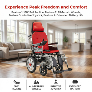 Fauteuil roulant électrique pliable en aluminium léger avec moteur sans balais et batterie au lithium pour personnes âgées handicapées - Certifié CE - Product Image 6